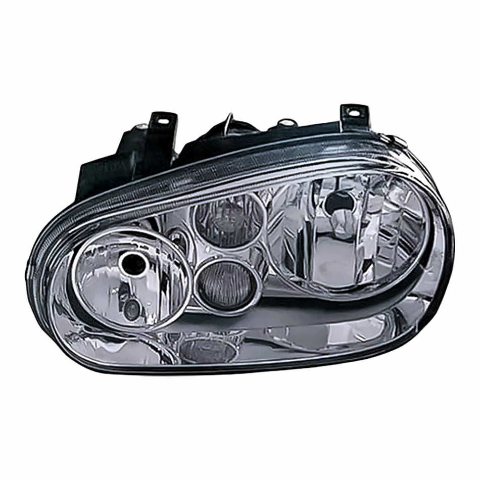 1999-2001 Volkswagen Golf Headlight Driver Side With Fog (Chrome Bezel) – Front View (VW2502114)
