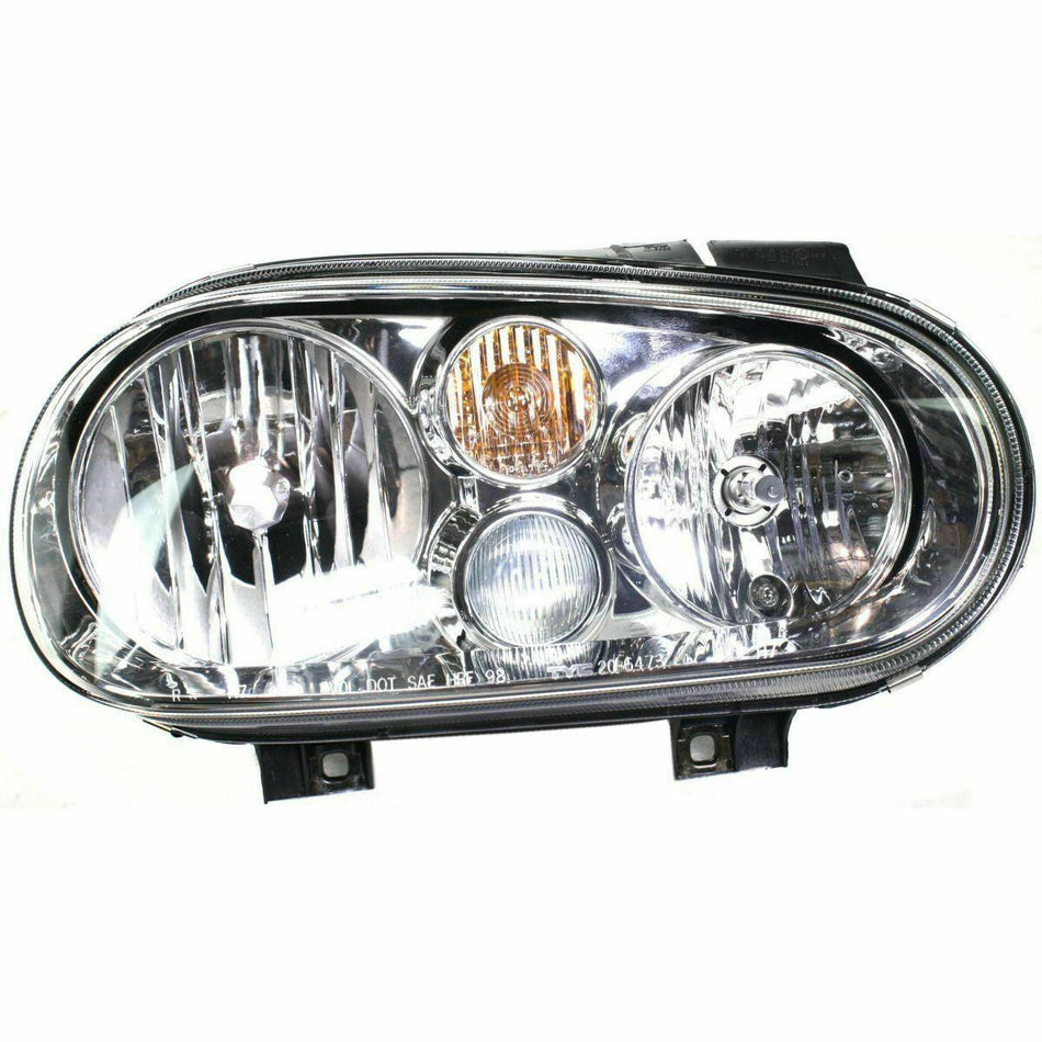 1999-2001 Volkswagen Golf Headlight Passenger Side With Fog (Chrome Bezel) 