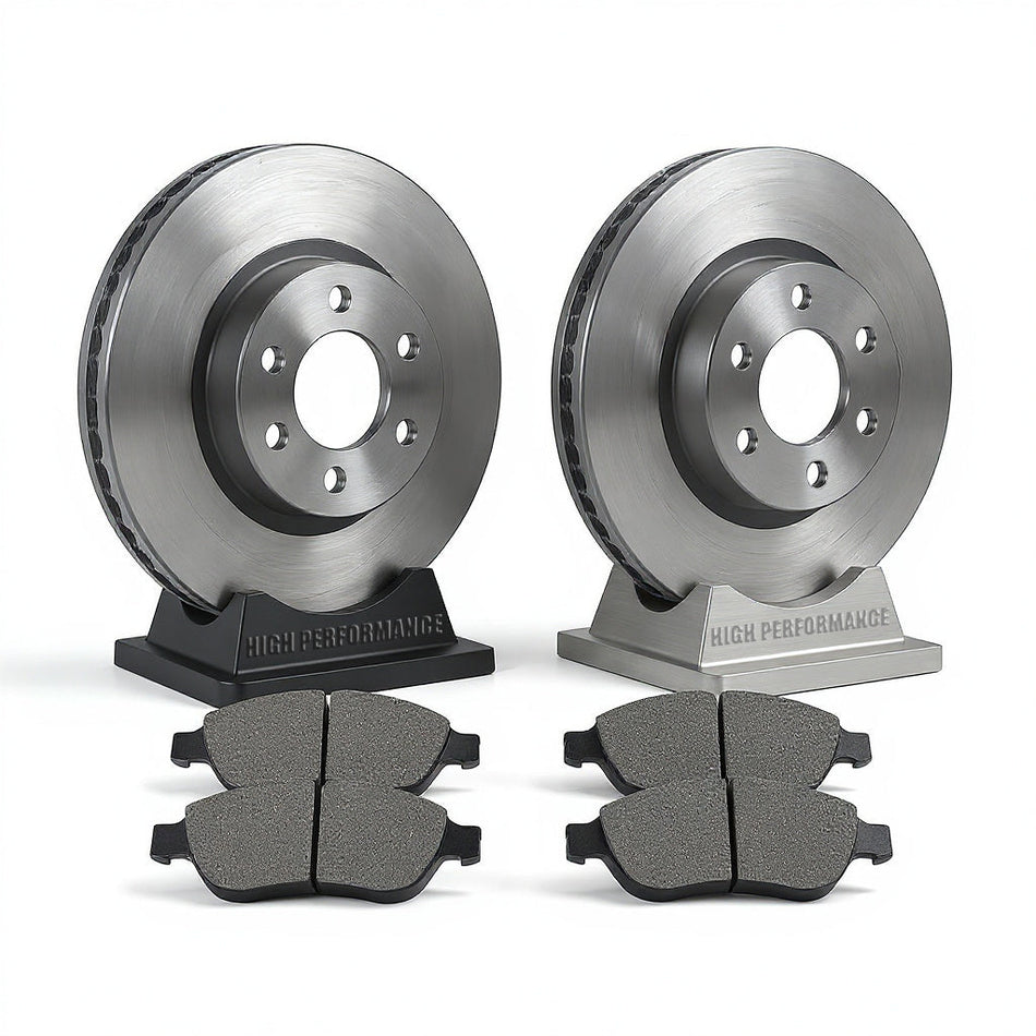 2001-2005 Dodge Caravan Front Brake Set Brake Pad And Rotor — includes high-performance drilled and slotted rotors with heavy-duty front brake pads, engineered for towing power and durability.