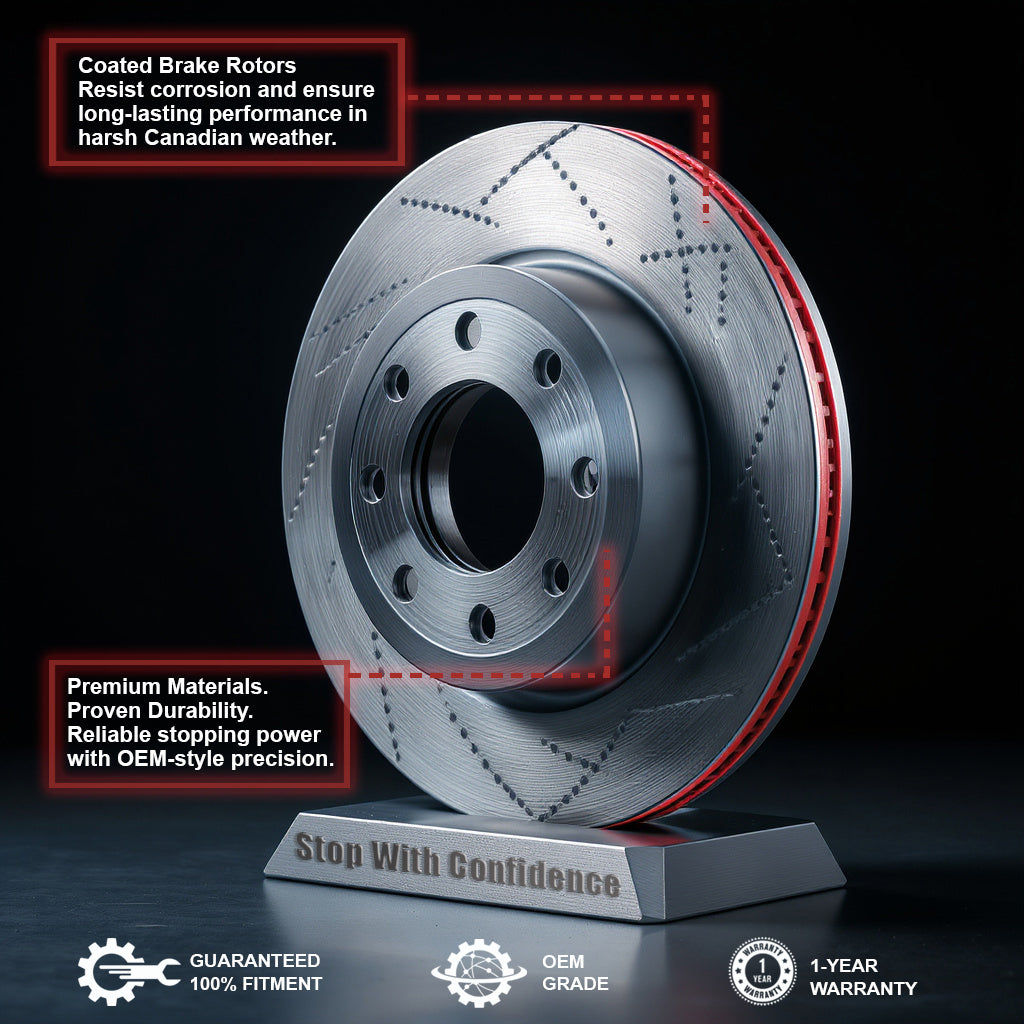 Coated front brake rotor for 2000-2005 Acura CL Front Set Brake Pad And Rotor — corrosion-resistant surface, premium materials, and OEM GRADE fitment.