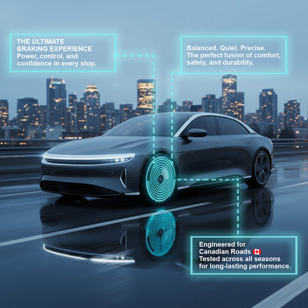 On-road view demonstrating front brake kit performance for 2016-2020 Audi A4 Front Brake Set Brake Pad And Rotor — engineered for Canadian conditions with consistent stopping power.
