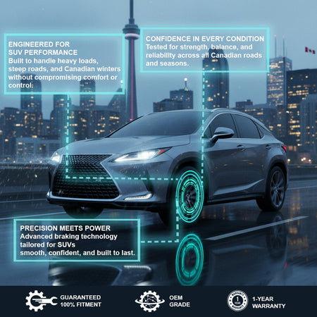 2011-2015 Mitsubishi Rvr Front Brake Set Brake Pad And Rotor on city road demonstrating front brake kit performance — built for Canadian roads, all-season reliability, and smooth stopping power.