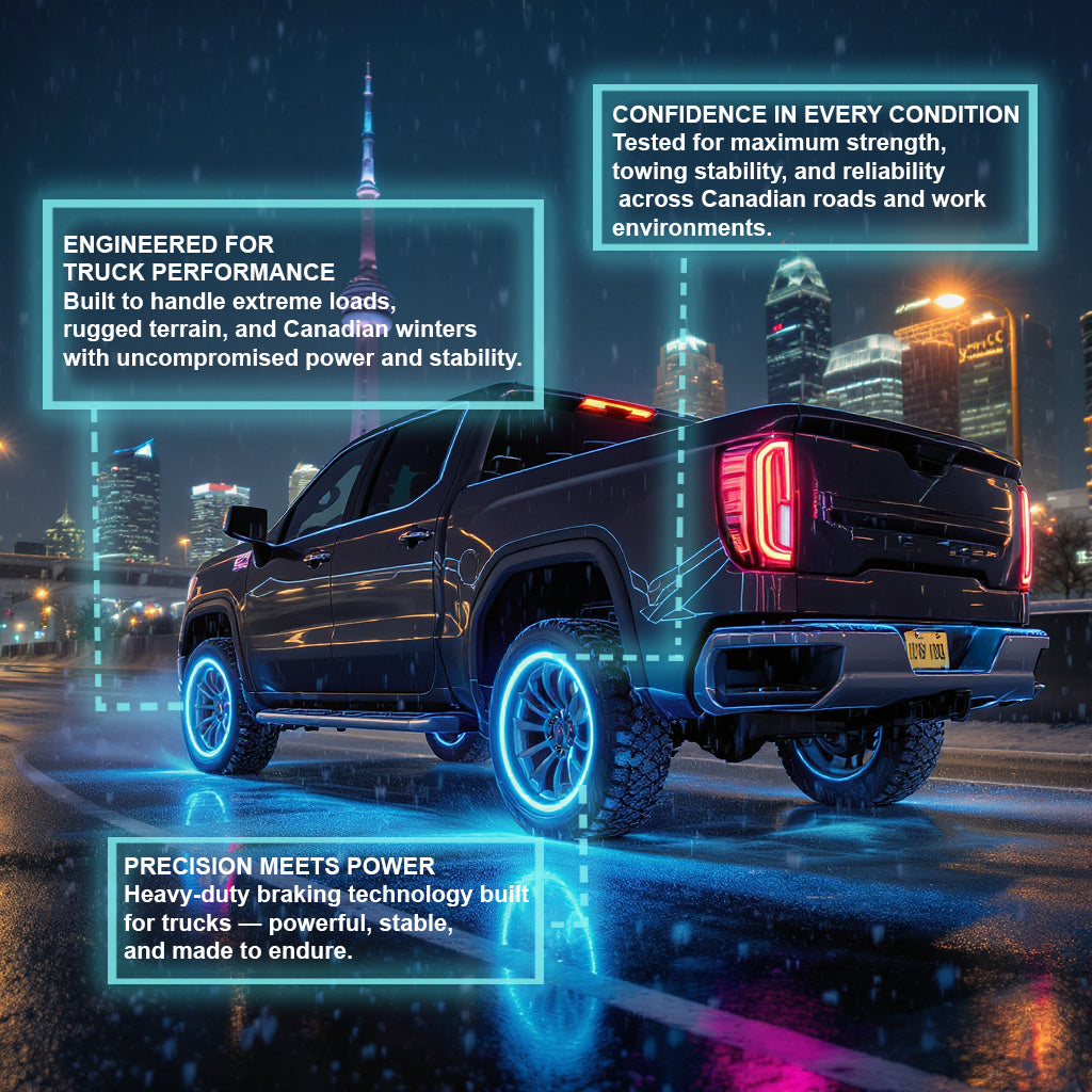 2015-2017 Chevrolet Silverado 3500 Rear Brake Set Brake Pad And Rotor on Canadian road demonstrating rear brake kit performance — tuned for towing stability, reliable stopping, and all-season conditions.